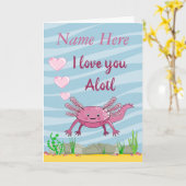 Niedliche Axolotl I Liebe Sie geklappte Grußkarte Karte (Gelbe Blume)