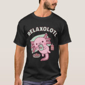 Niedliche Axolotl-Kühlung mit Handy Relaxolotl Fu T-Shirt (Vorderseite)