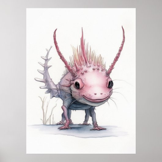Niedliche Axolotl Kunst: Poster (Vorne)