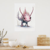 Niedliche Axolotl Kunst: Poster (Küche)