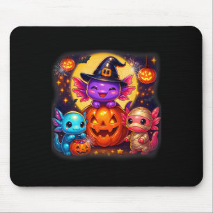 Niedliche Axolotl Kürbislaterne Halloween Kostüme  Mousepad