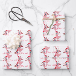 Niedliche Axolotl-Liebe von Santa Kinder Name Geschenkpapier Set