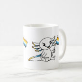 Niedliche Axolotl mit dem AroAce Sunset Pride Flag Kaffeetasse (VorderseiteRechts)
