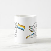 Niedliche Axolotl mit dem AroAce Sunset Pride Flag Kaffeetasse (Mittel)
