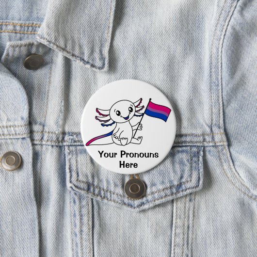 Niedliche Axolotl mit dem BiSexuellen-Prix-Flag LG Button (Beispiel)