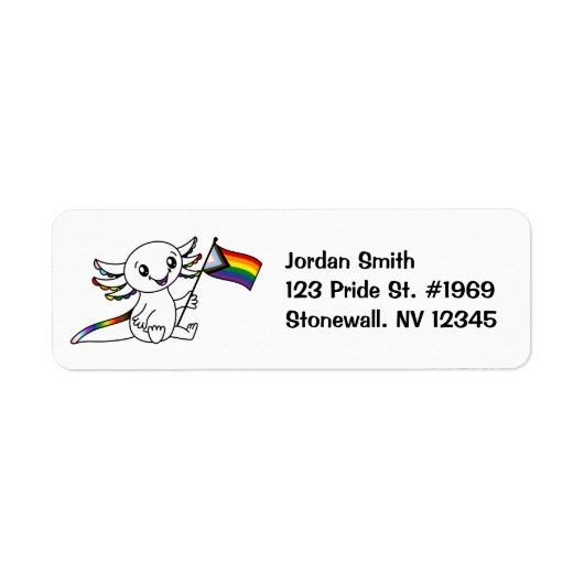 Niedliche Axolotl mit Quasar Progress Pride Flag L (Vorne)