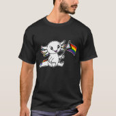 Niedliche Axolotl mit Quasar Progress Pride Flag L T-Shirt (Vorderseite)