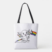Niedliche Axolotl mit Quasar Progress Pride Flag L Tasche (Rückseite)