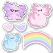 Niedliche Axolotl-Sammlung Aufkleber (Vorderseite)