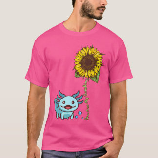 Niedliche Axolotl Sonnenblume Mexican Walking Fish T-Shirt