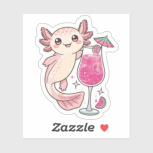 Niedliche Axolotl Sticker - Dragon Fruit Spritzer