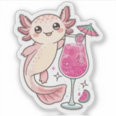 Niedliche Axolotl Sticker - Dragon Fruit Spritzer (Vorderseite)