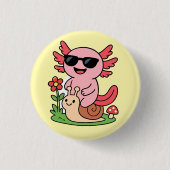 Niedliche Axolotl-Taste - Adortable Animal Design Button (Vorderseite)