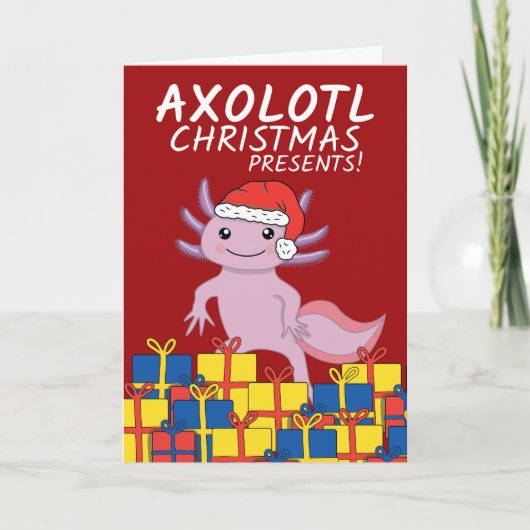Niedliche Axolotl Weihnachtskarte Feiertagskarte (Vorderseite)