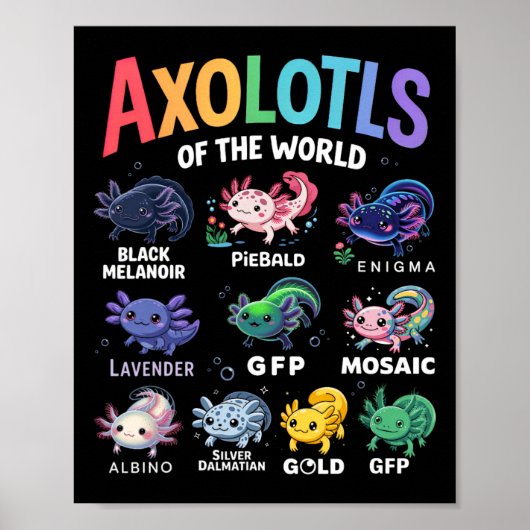 Niedliche Axolotls der Welt Kawaii Axolotl Niedlic Poster (Vorne)