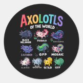 Niedliche Axolotls der Welt Kawaii Axolotl Niedlic Runder Aufkleber (Vorderseite)