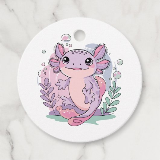 Niedliche Axolotls Geschenkanhänger (Vorderseite)
