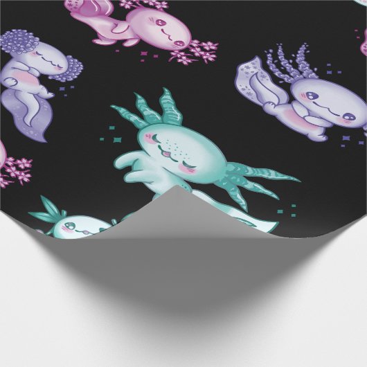 Niedliche Axolotls Geschenkpapier (Ecke)
