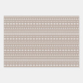 Niedliche Azteken-Muster schwarz-brauner Sand Geschenkpapier Set (Vorderseite 3)