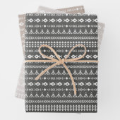 Niedliche Azteken-Muster schwarz-brauner Sand Geschenkpapier Set (Beispiel)