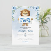 Niedliche Babellion mit Begrüßungszeichen Einladung (Stehend Vorderseite)