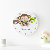 Niedliche Baby-Affe-Wand-Uhren Große Wanduhr (Zuhause)