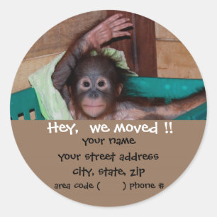 Niedliche Baby Animal Rücksendeadressen-Aufkleber Runder Aufkleber