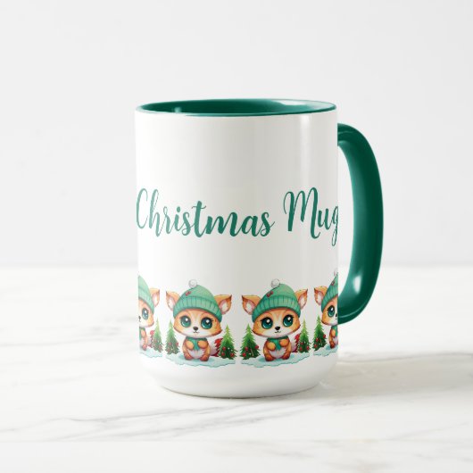 Niedliche Baby Animal Xmas angepasst Tasse (VorderseiteRechts)