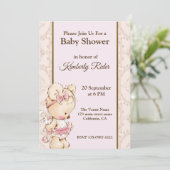 Niedliche Baby Bear Baby Dusche Einladung (Stehend Vorderseite)