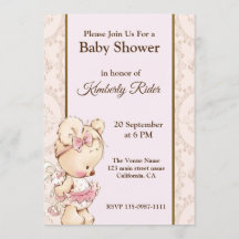 Niedliche Baby Bear Baby Dusche Einladung