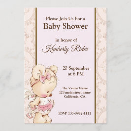 Niedliche Baby Bear Baby Dusche Einladung