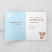 Niedliche Baby Bear Baby Shower Card für Jungen Karte (Innenseite)