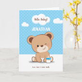 Niedliche Baby Bear Baby Shower Card für Jungen Karte (Gelbe Blume)