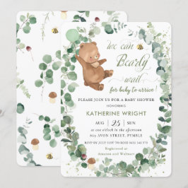 Niedliche Baby Bear Greenery Gender Neutral Baby D Einladung