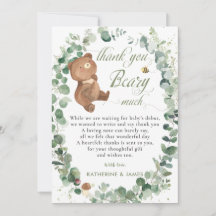 Niedliche Baby Bear Greenery Gender Neutrale Dusch