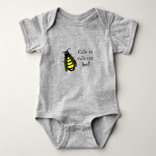 Niedliche Baby Bee Honeybee mit Fun Text Baby Strampler (Vorderseite)