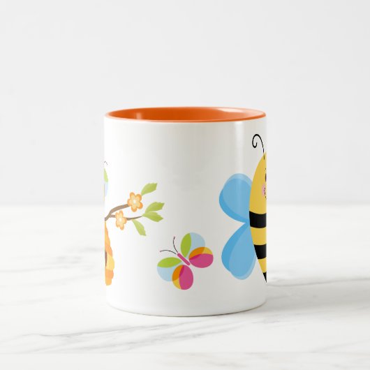 Niedliche Baby-Biene Zweifarbige Tasse (Mittel)