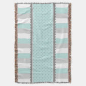 Niedliche Baby-Blau-u. Grau-Streifen und Decke (Vorderseite Vertikal)