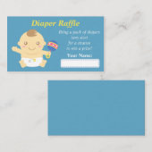 Niedliche Baby Boy Dusche Windeln Raffel Tickets Begleitkarte (Vorne/Hinten)