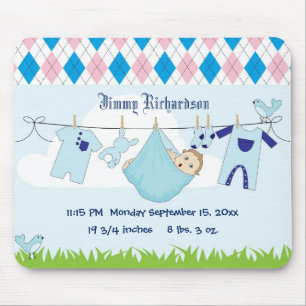 Niedliche Baby Boy Kleidung Line Mousepad
