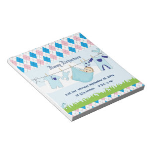 Niedliche Baby Boy Kleidung Line Notizblock