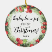 Niedliche Baby Bump's First Christmas Holiday Kera Keramik Ornament (Vorne)