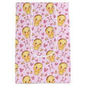 Niedliche Baby Chicks und Herzbeutel Mittlere Geschenktüte (Rückseite)