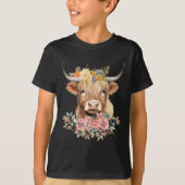 Niedliche Baby Cow Blume Weihnachten T-Shirt (Vorderseite)