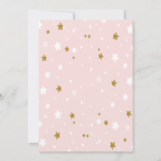 Niedliche Baby Deer Blume, Stars Babydusche Einladung (Rückseite)