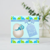 Niedliche Baby-Dinosaurier-Babydusche Einladung (Stehend Vorderseite)