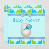 Niedliche Baby-Dinosaurier-Babydusche Einladung (Vorne/Hinten)