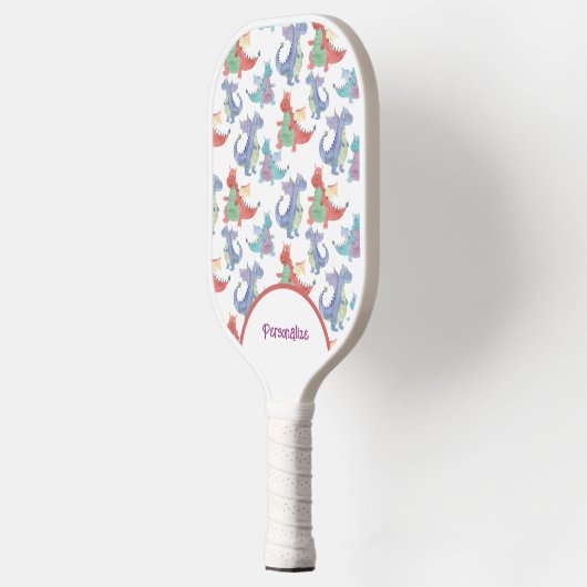 Niedliche Baby Dragons farbenfrohe Funny Family Pickleball Schläger (Links)