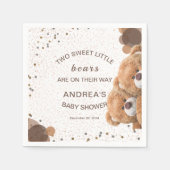 Niedliche Baby-Dusche für zwei Bären Serviette (Vorderseite)