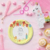 Niedliche Baby Dusche Gelb rote Banner Flags Confe Pappteller (Party)